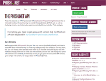 Tablet Screenshot of api.phish.net